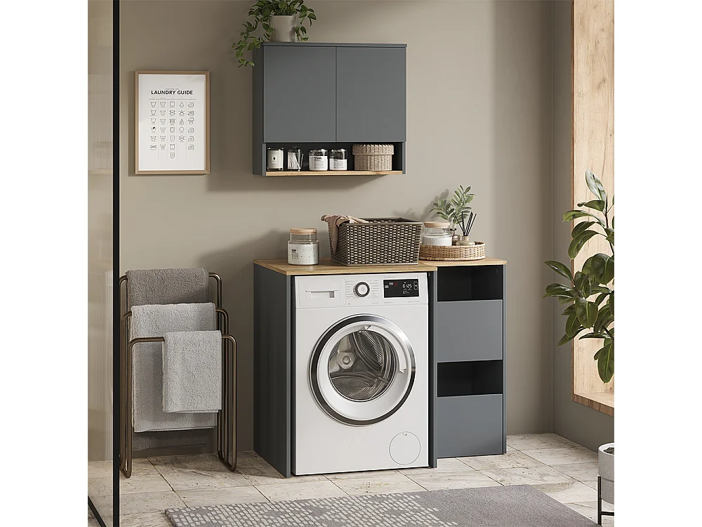 Wäscheschrank anthrazit/goldkraft eiche 40.2x40.5x88.2 viktor