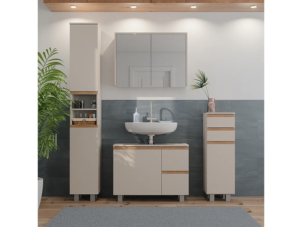 Armoire de toilette cachemire 80x17x60 j-shape