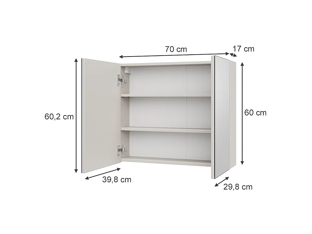 Armoire de toilette cachemire 70x17x60.2 lavia