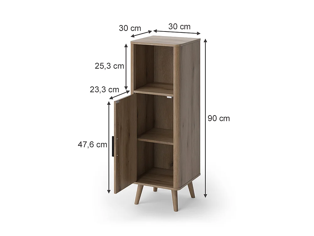 Midischrank eiche 30x30x90 skara