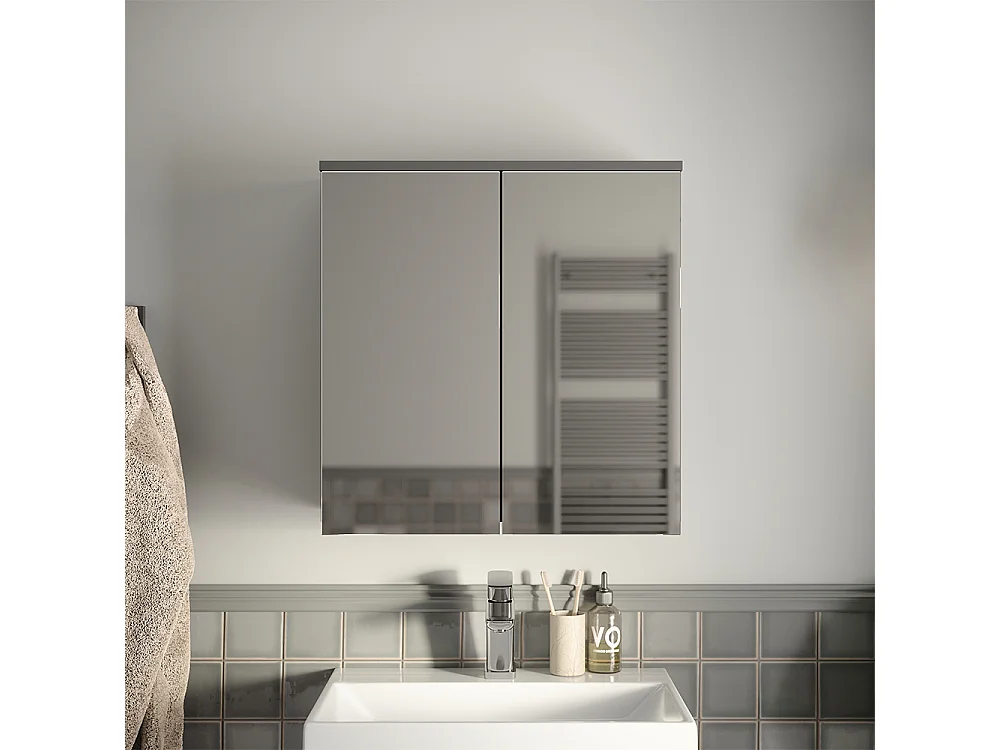 Armoire de toilette anthracite 60.2x20x62 ruben