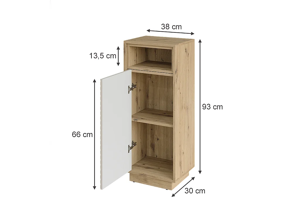 Midischrank cashmere/artisan-eiche 38x30x93 beatrice