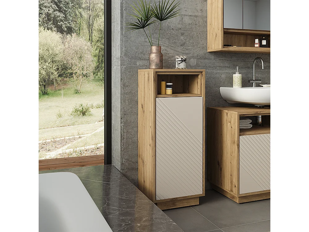 Midischrank cashmere/artisan-eiche 38x30x93 beatrice