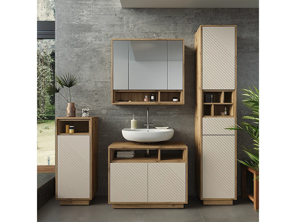 Midischrank cashmere/artisan-eiche 38x30x93 beatrice