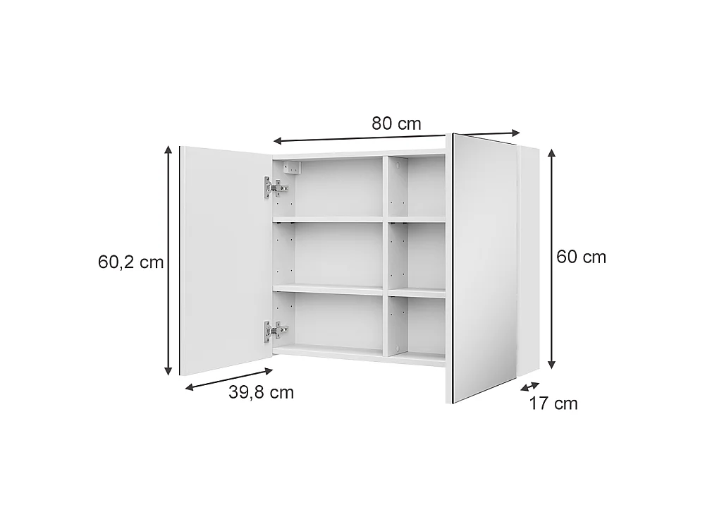 Badkamerspiegelkast wit 80x17x60.2 lavia