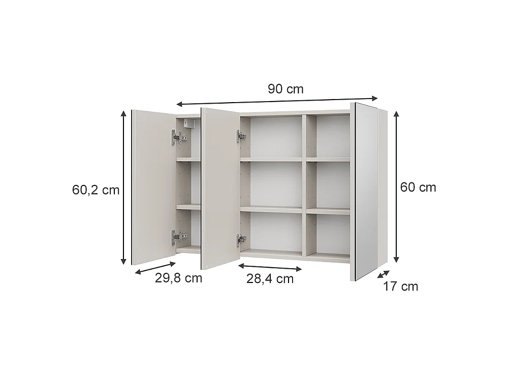 Armoire de toilette cachemire 90x17x60.2 lavia