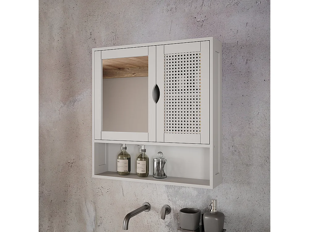 Badkamerspiegelkast wit 56x13x58 liora
