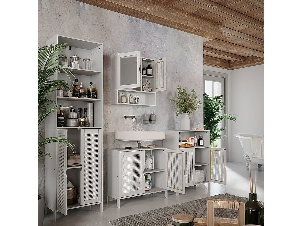 Badkamerspiegelkast wit 56x13x58 liora