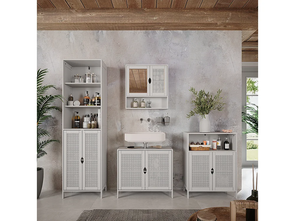 Badkamerspiegelkast wit 56x13x58 liora