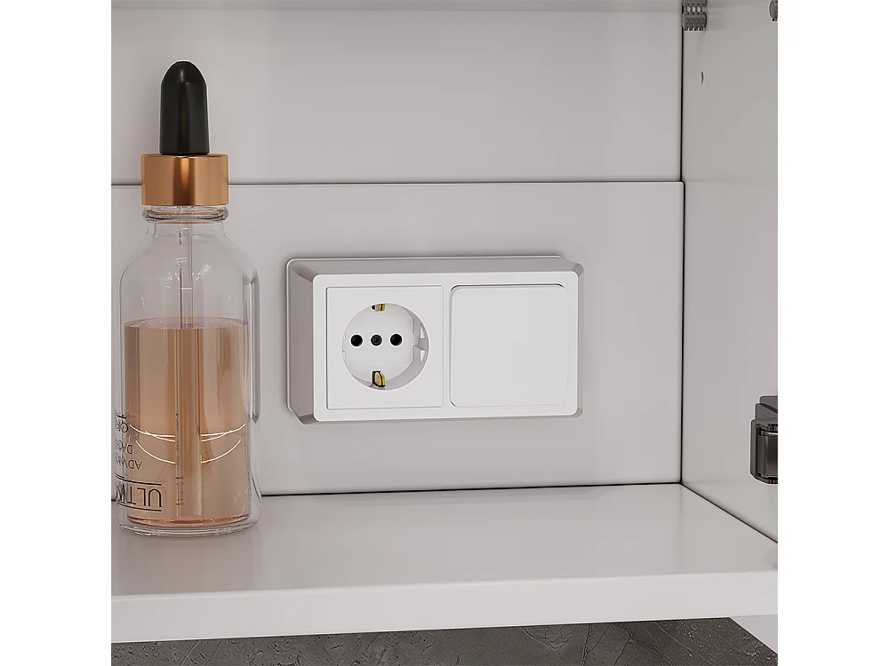 Armario con espejo para baño blanco 90x20x60 lavio