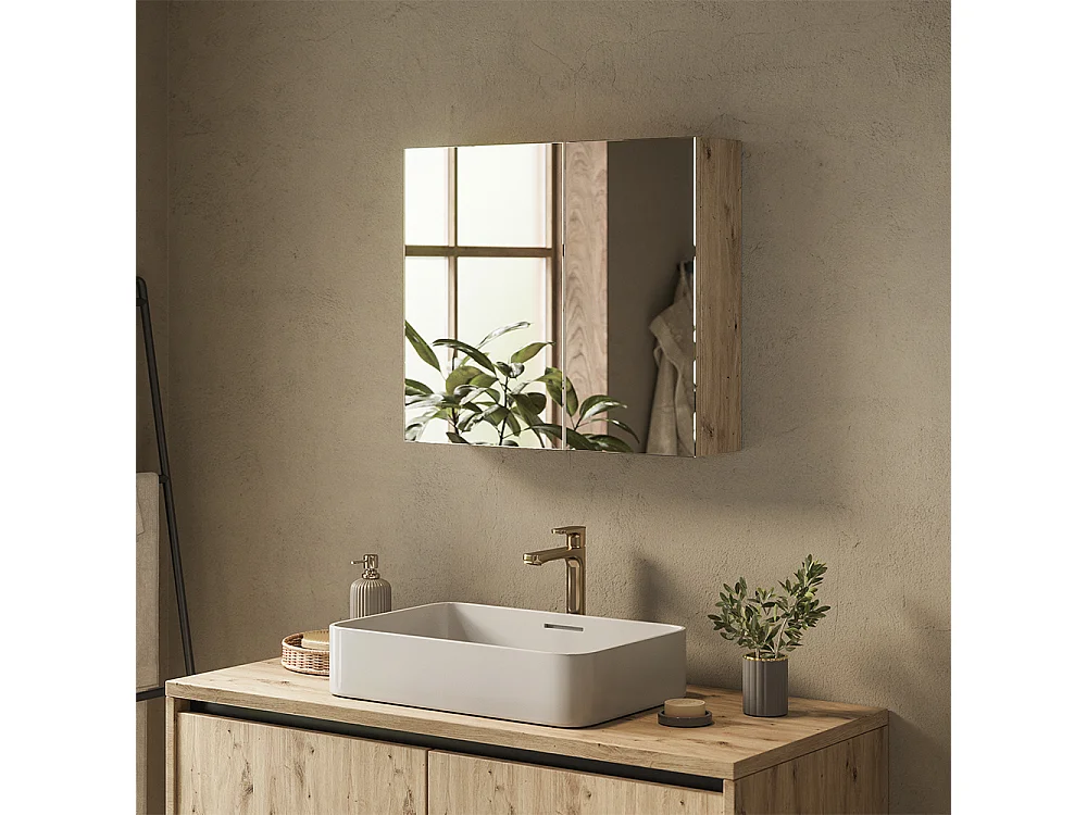 Armoire de toilette chêne artisan 70x17x60.2 lavia