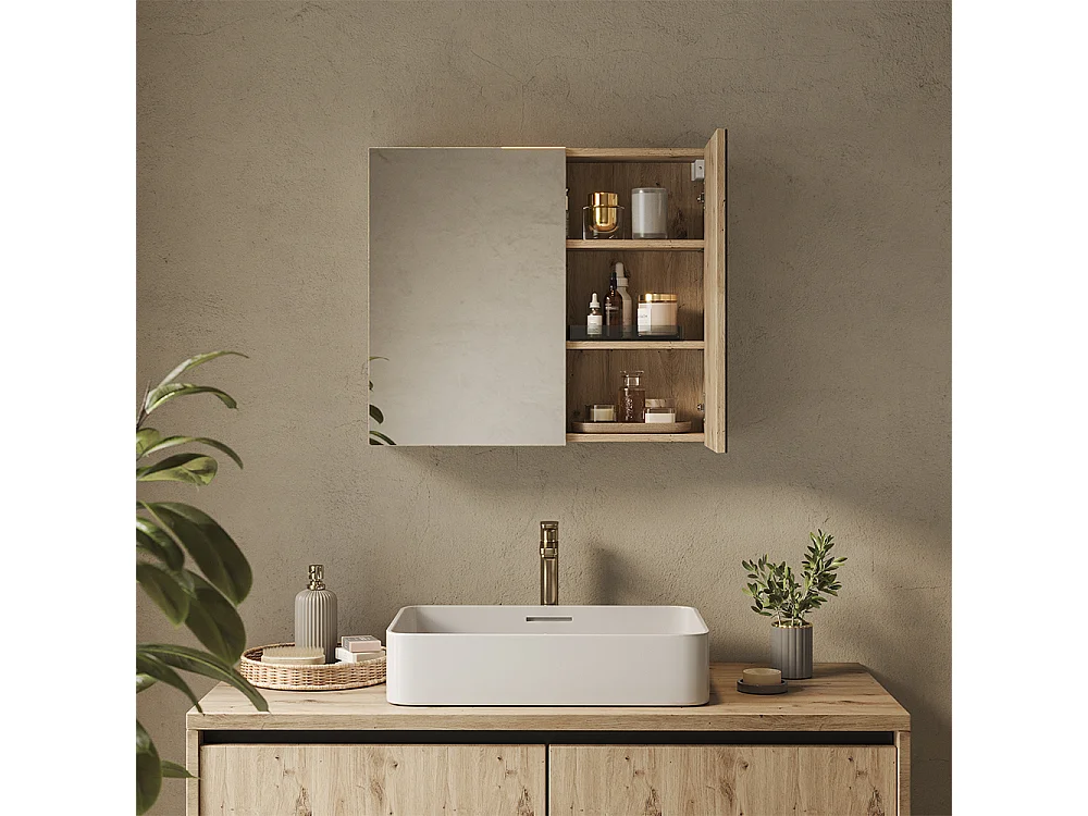 Armoire de toilette chêne artisan 70x17x60.2 lavia