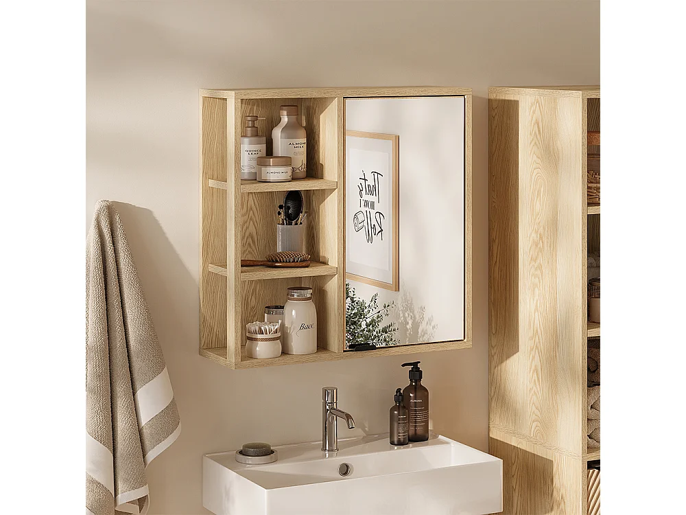 Armoire de toilette chêne 60x20x60 arven
