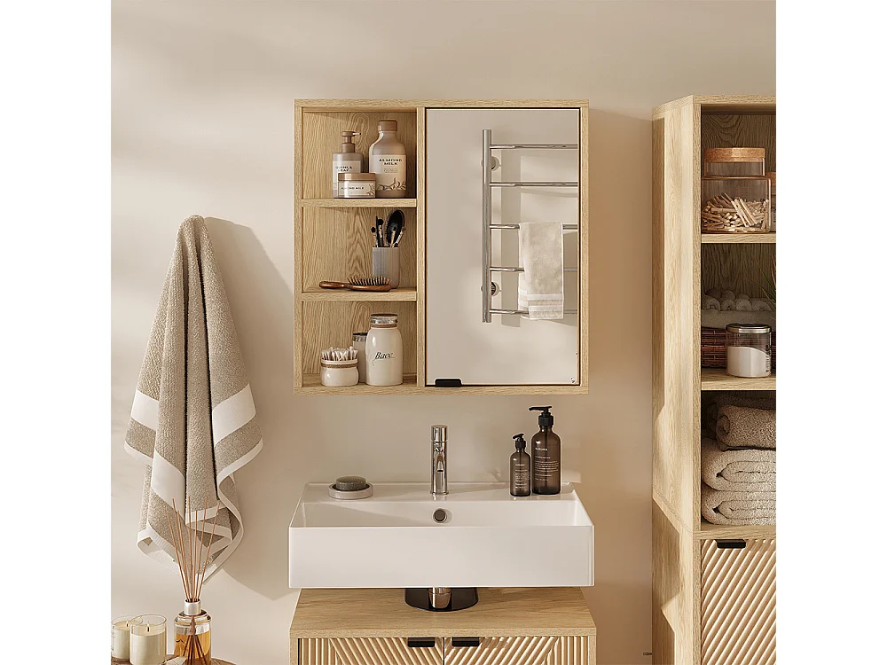 Armoire de toilette chêne 60x20x60 arven