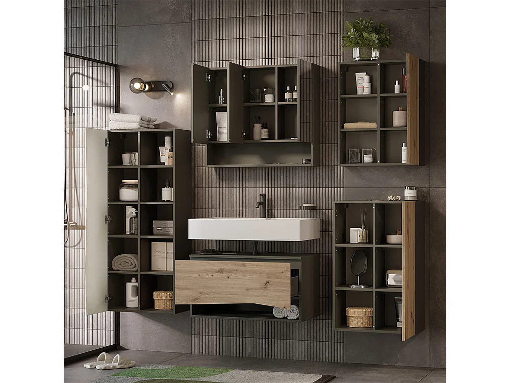Armario de baño artesano 56x16.8x70 willow