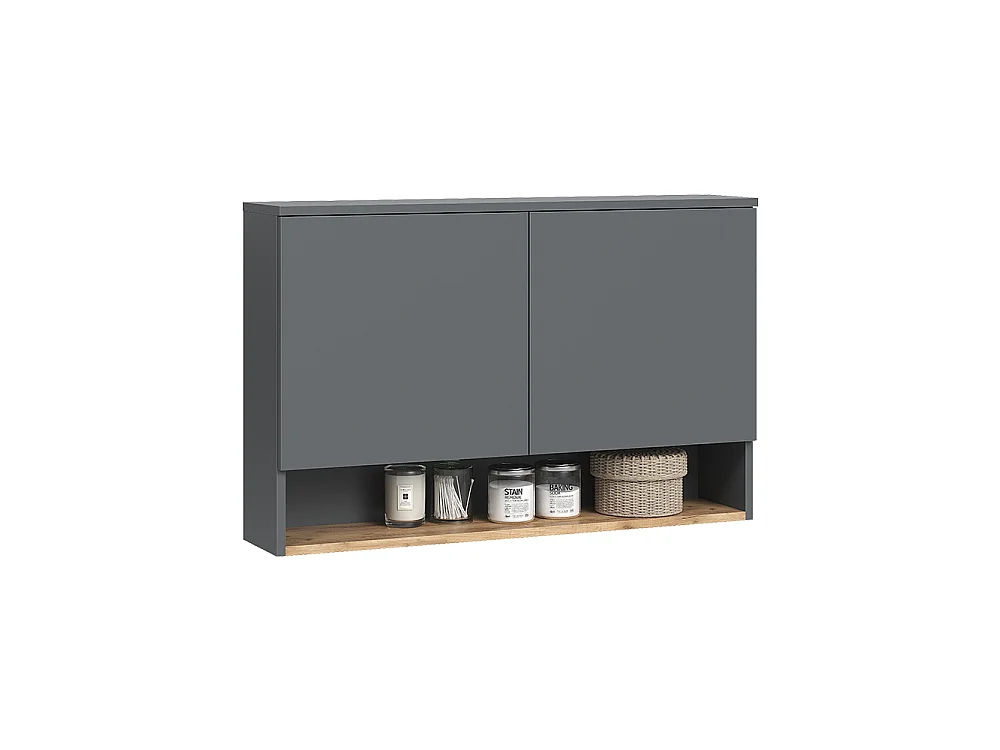 Armario de baño antracita/roble dorado 93.6x20.5x60 viktor