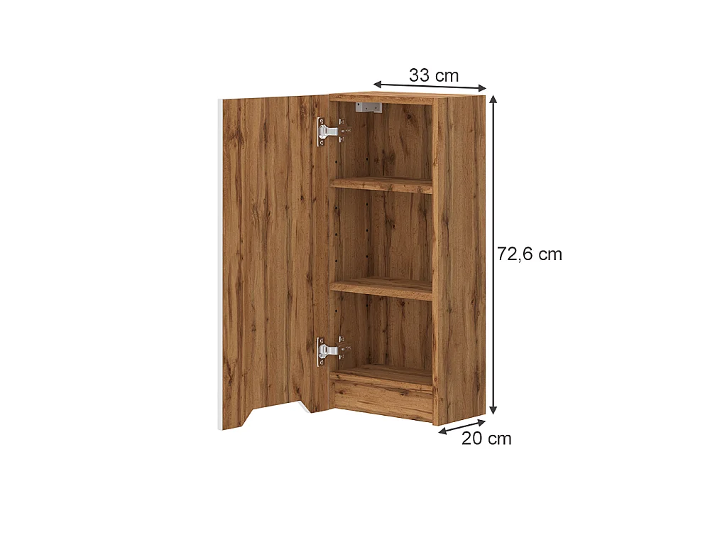 Badschrank eiche/weiß gestreift 20x33x72.6 lotta