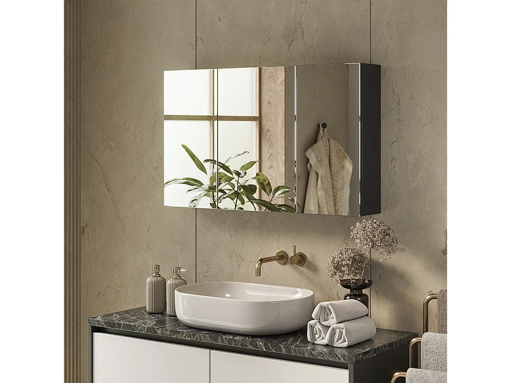 Armoire de toilette anthracite 100x17x60.2 lavia