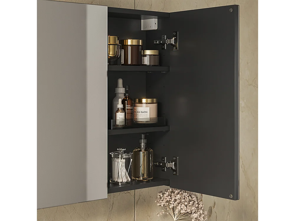 Armoire de toilette anthracite 100x17x60.2 lavia