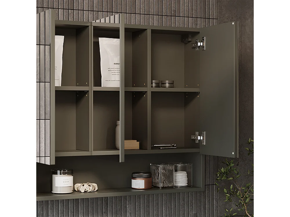 Armario con espejo para baño artesano 80x17x70 willow