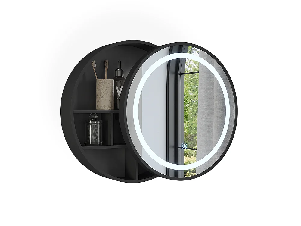 Armoire de toilette noir 50x13x50 silva