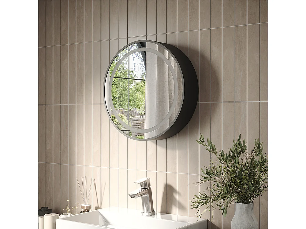 Armoire de toilette noir 50x13x50 silva