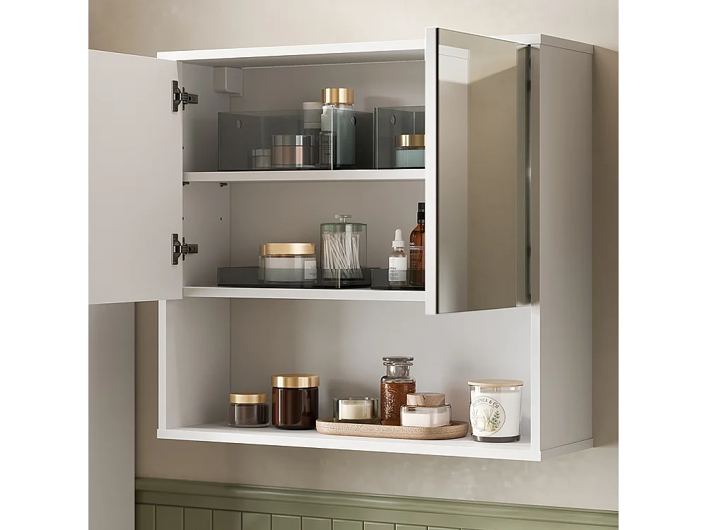 Badkamerspiegelkast witte golf 70x22x65 eliza