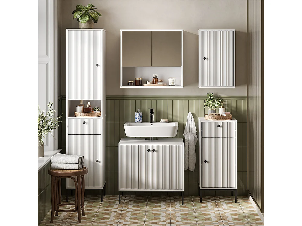 Badkamerspiegelkast witte golf 70x22x65 eliza