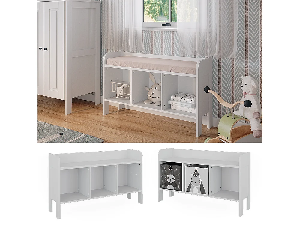Kids shelf white 107.2x30.6x63.8 ajaton