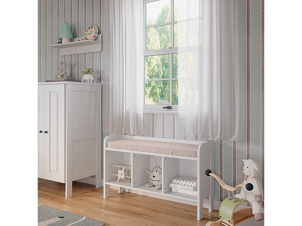 Kids shelf white 107.2x30.6x63.8 ajaton