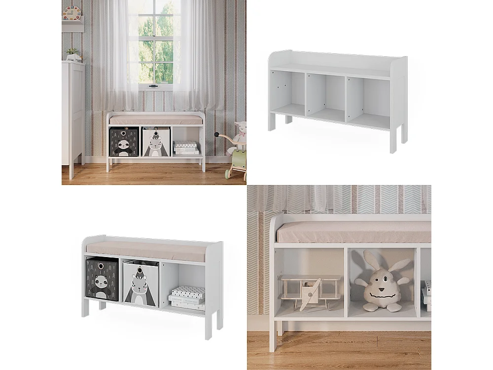 Kids shelf white 107.2x30.6x63.8 ajaton