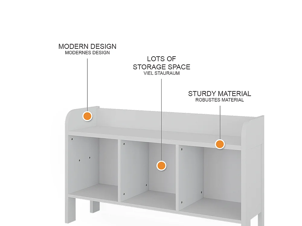 Kids shelf white 107.2x30.6x63.8 ajaton