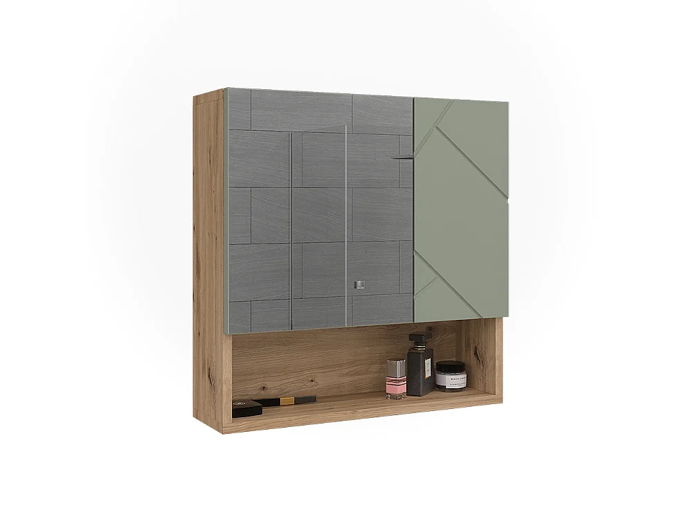 Armoire de toilette vert sauge 54x16.9x55 irma
