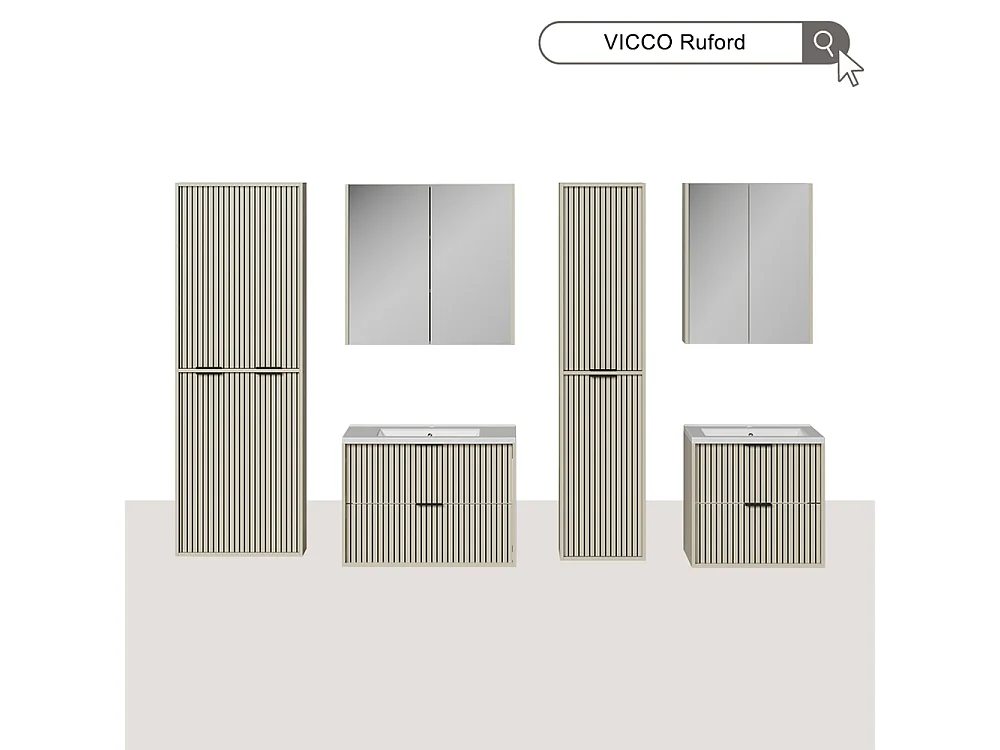 Armoire de toilette cachemire 80x18x75.8 ruford