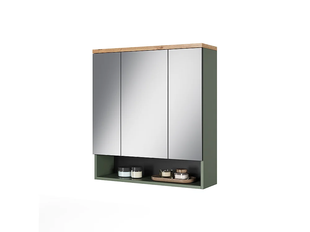 Armario con espejo para baño verde/artesano 70x21.7x77.5 eden