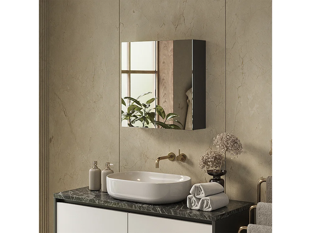 Armoire de toilette anthracite 60x17x60.2 lavia