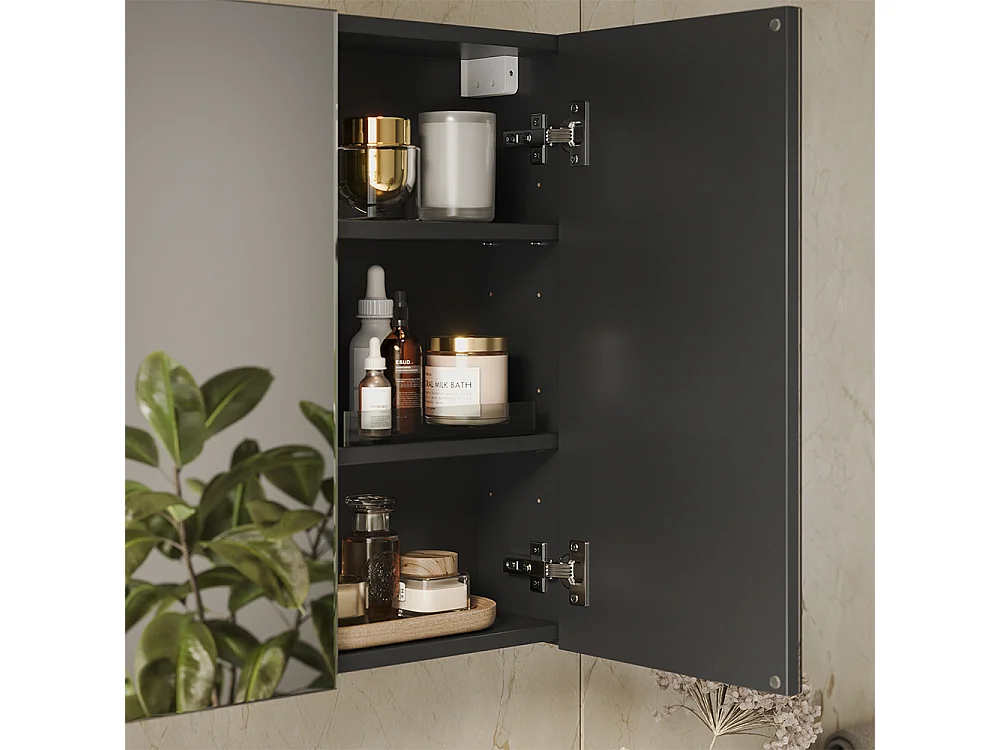 Armoire de toilette anthracite 60x17x60.2 lavia