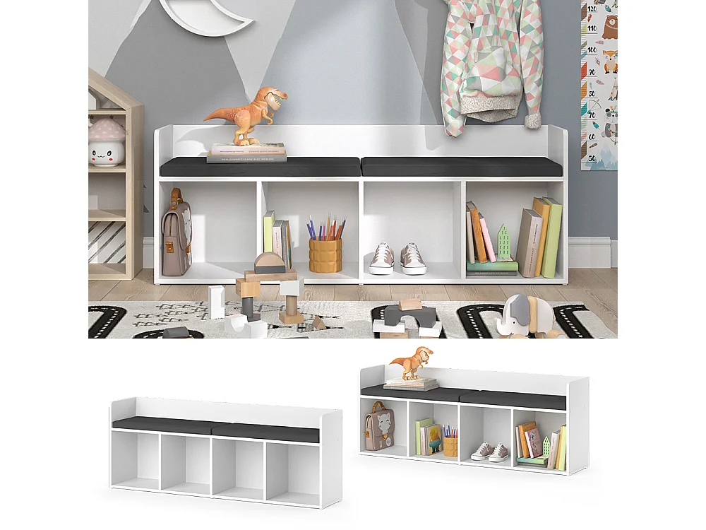 Kids shelf white 142.4x31x53.4 luigi