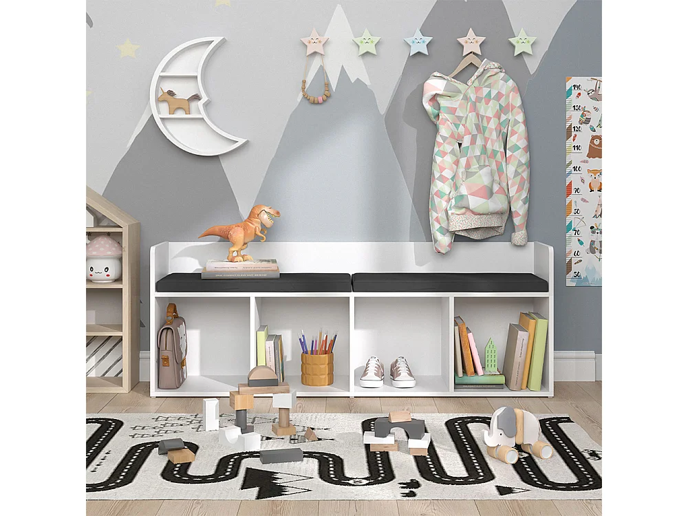 Kids shelf white 142.4x31x53.4 luigi