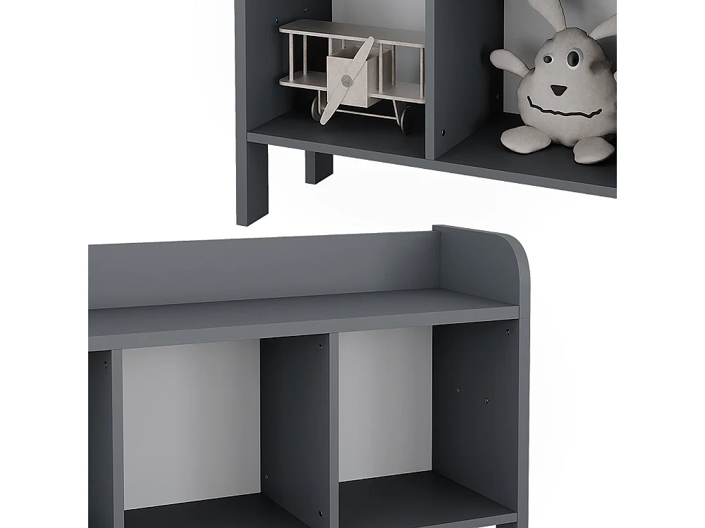 Étagère pour enfants gris 107.2x30.6x63.8 ajaton