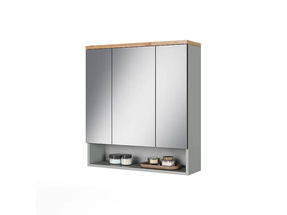 Armario con espejo para baño gris/artisan 70x21.7x77.5 eden