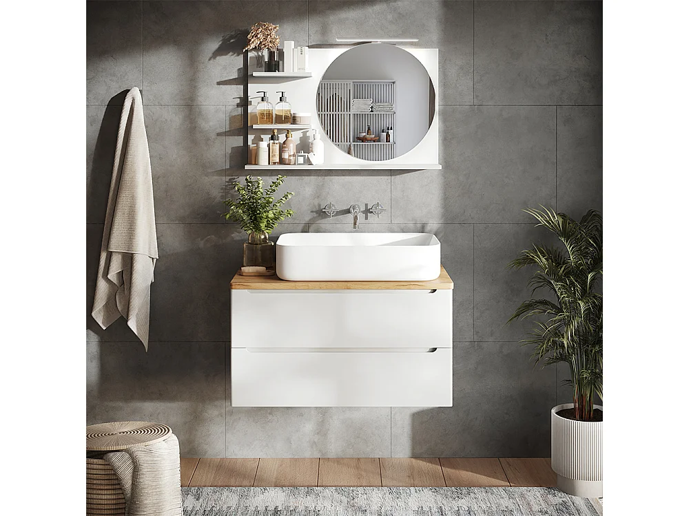 Spiegelplank wit 80x13.5x50 avena