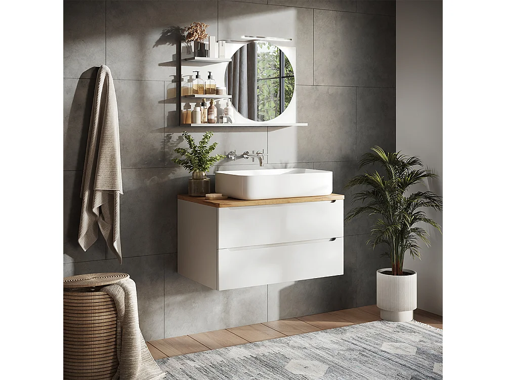 Spiegelplank wit 80x13.5x50 avena