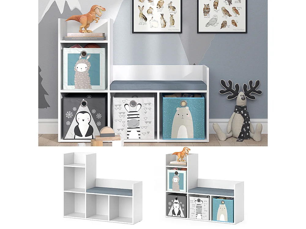 Kids shelf white 107.2x30.9x88.6 luigi