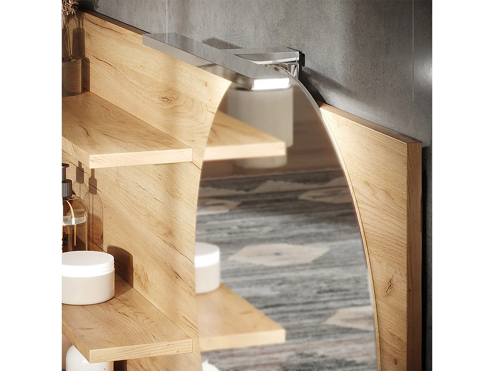 Miroir étagère chêne 120x13.5x50 avena