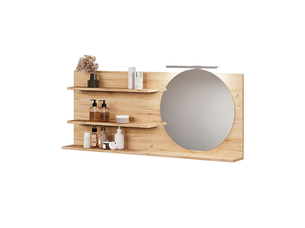 Miroir étagère chêne 120x13.5x50 avena