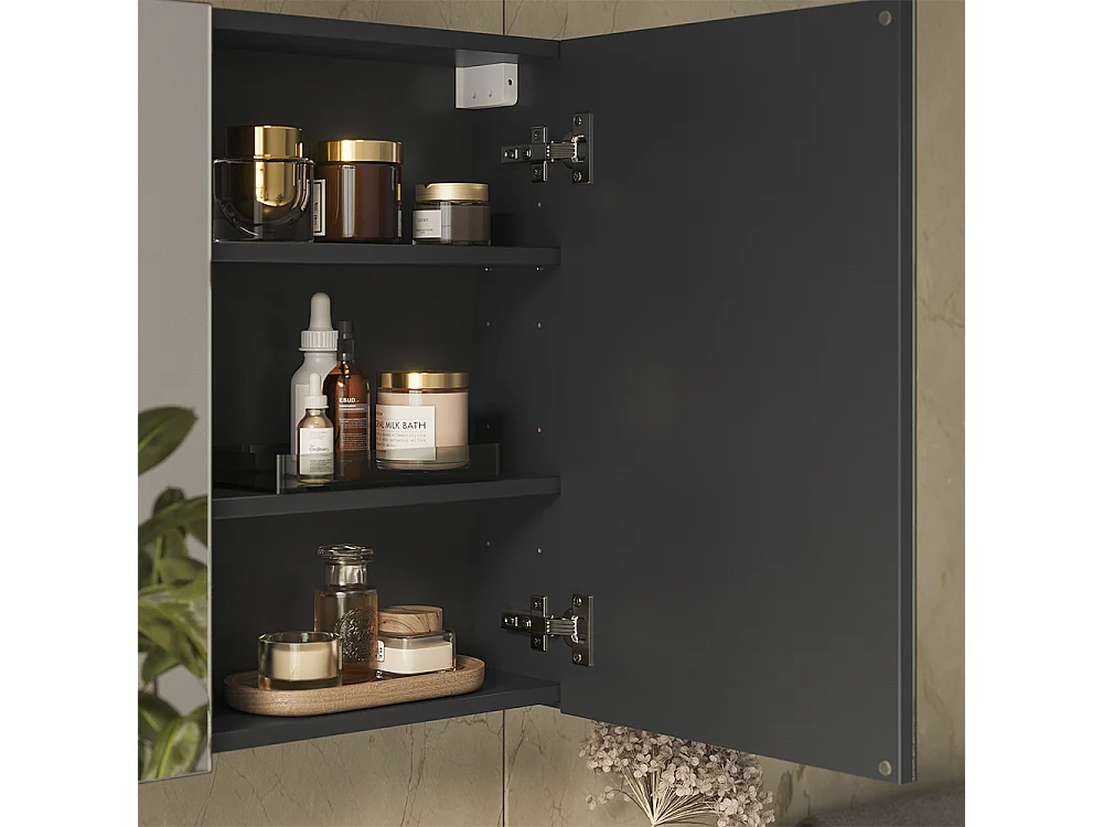 Armoire de toilette anthracite 80x17x60.2 lavia