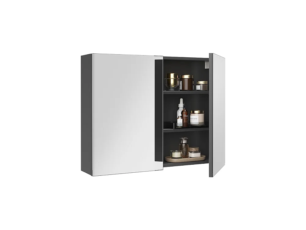 Armoire de toilette anthracite 80x17x60.2 lavia