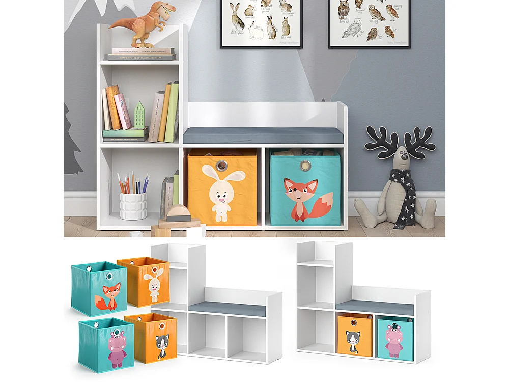 Kids shelf white 107.2x30.9x88.6 luigi