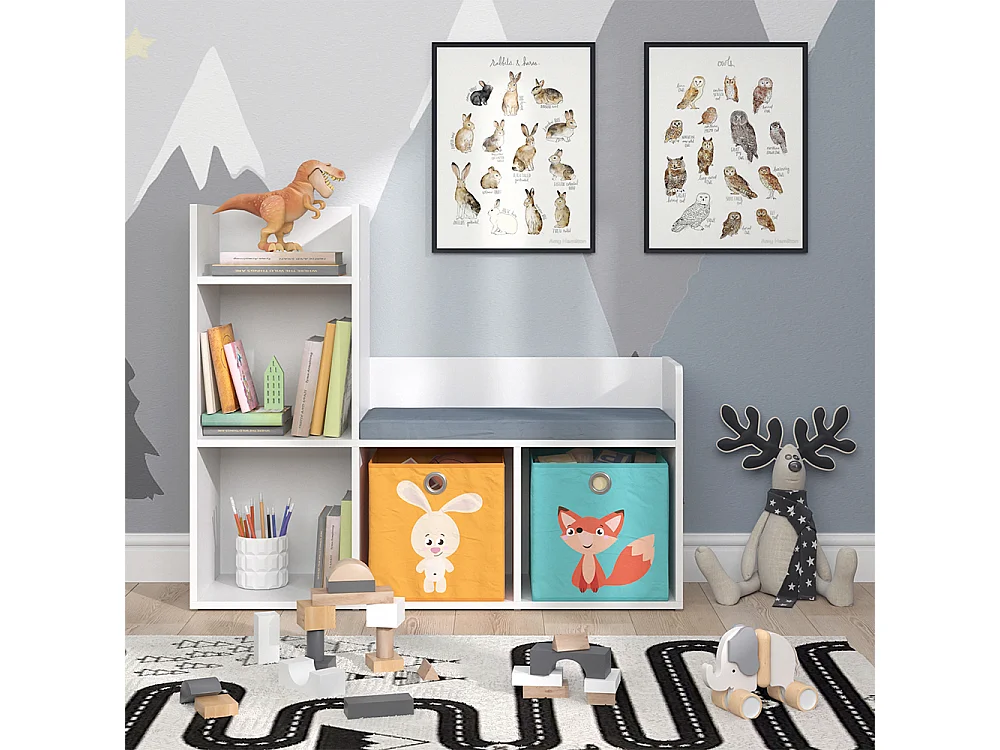 Kids shelf white 107.2x30.9x88.6 luigi